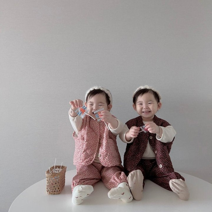 [PRE-ORDER] Floral Vest Bottom Set