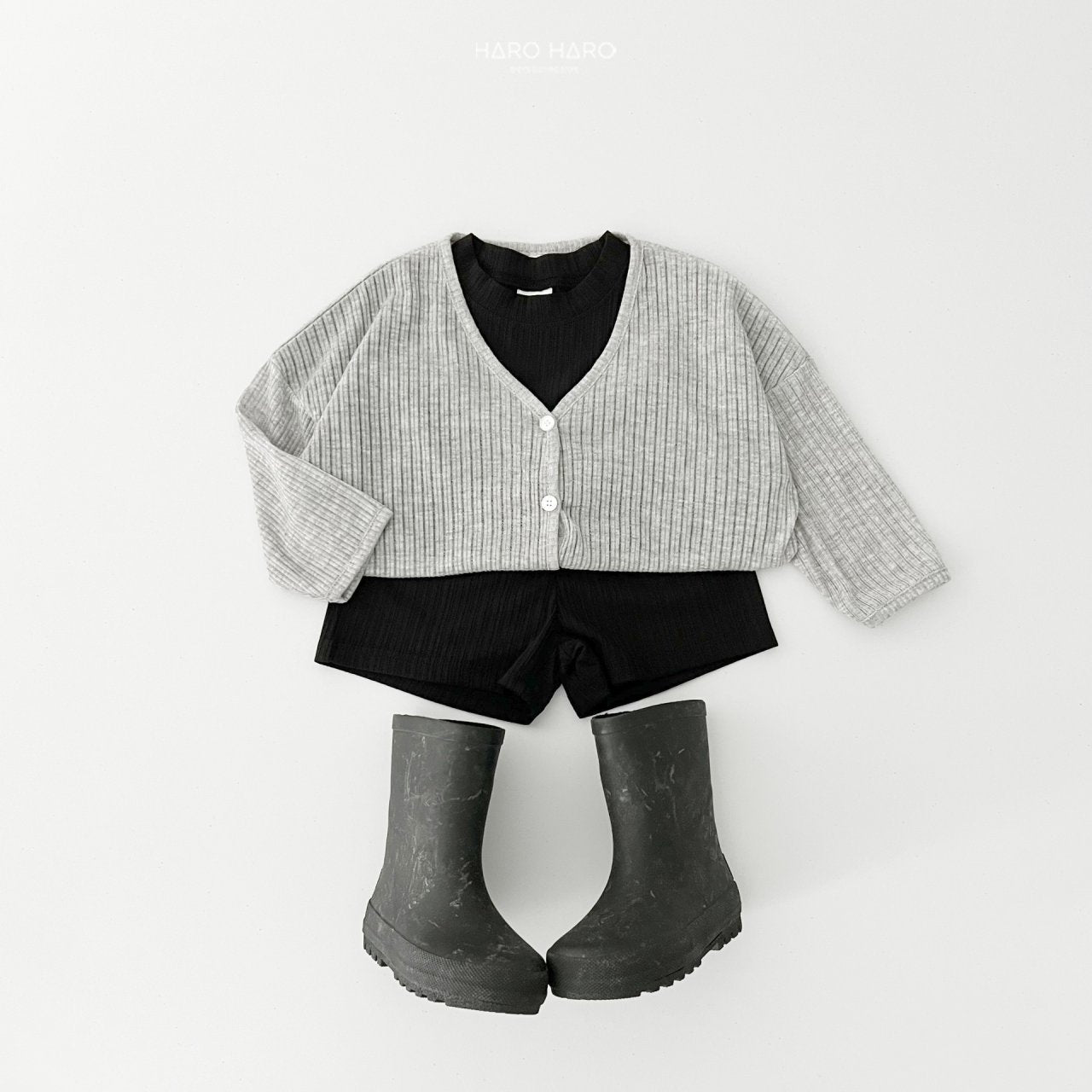 Rainbow Pleats Top Bottom Set [Green/3XL(7-8yr)]