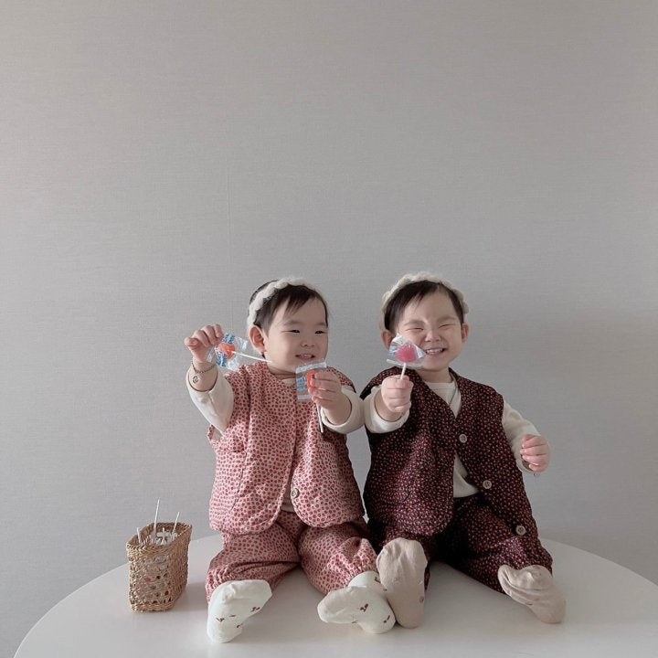 [PRE-ORDER] Floral Vest Bottom Set