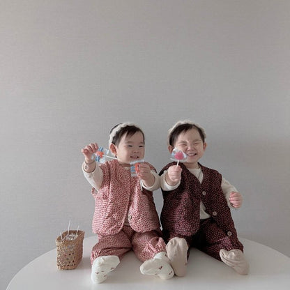 [PRE-ORDER] Floral Vest Bottom Set