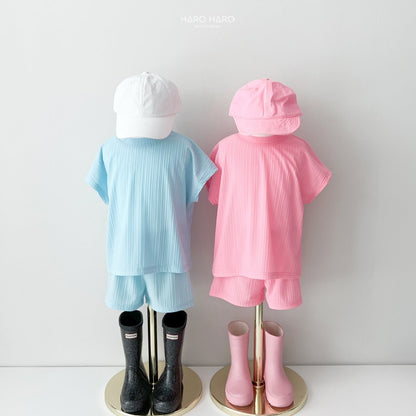 Rainbow Pleats Top Bottom Set [Green/3XL(7-8yr)]