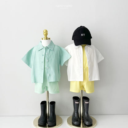 Rainbow Pleats Top Bottom Set [Green/3XL(7-8yr)]