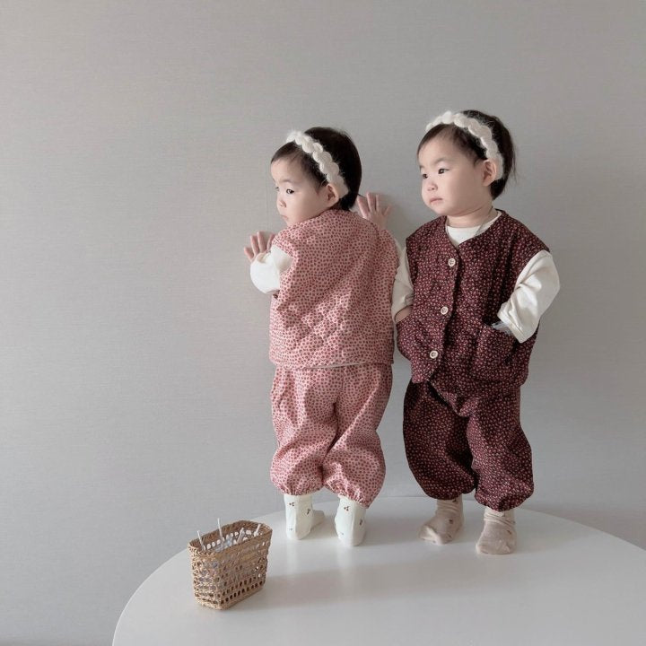 [PRE-ORDER] Floral Vest Bottom Set