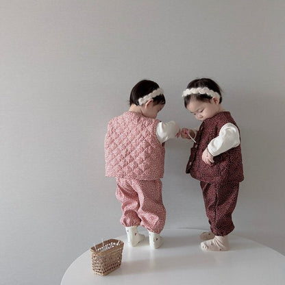 [PRE-ORDER] Floral Vest Bottom Set