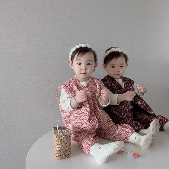 [PRE-ORDER] Floral Vest Bottom Set