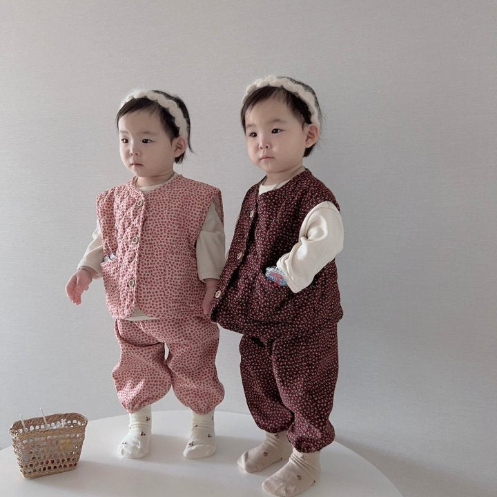 [PRE-ORDER] Floral Vest Bottom Set