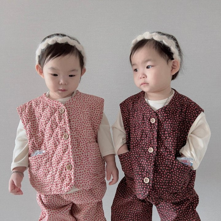 [PRE-ORDER] Floral Vest Bottom Set