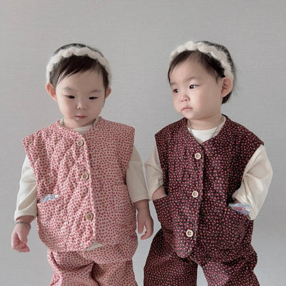 [PRE-ORDER] Floral Vest Bottom Set