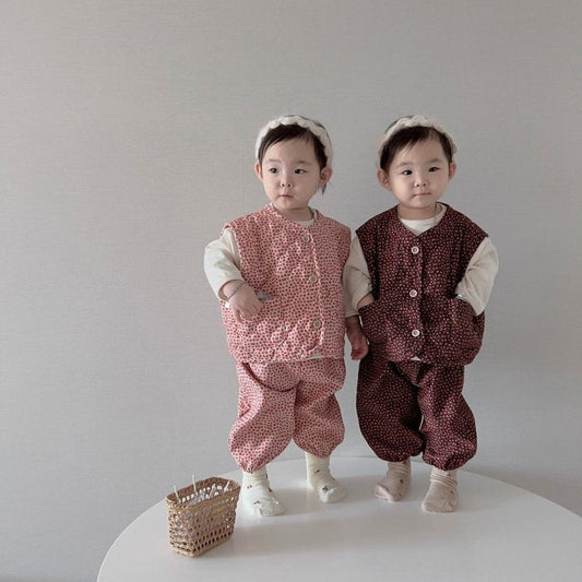 [PRE-ORDER] Floral Vest Bottom Set