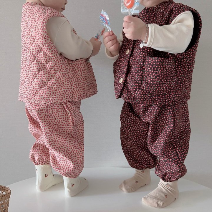 [PRE-ORDER] Floral Vest Bottom Set