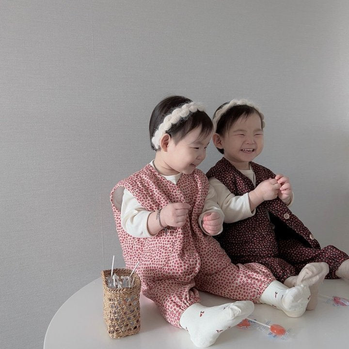 [PRE-ORDER] Floral Vest Bottom Set