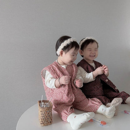 [PRE-ORDER] Floral Vest Bottom Set