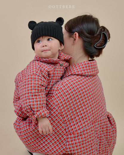 Raphine Padded Jacket [Red Check/S(2-3yr),L(4-5yr)]
