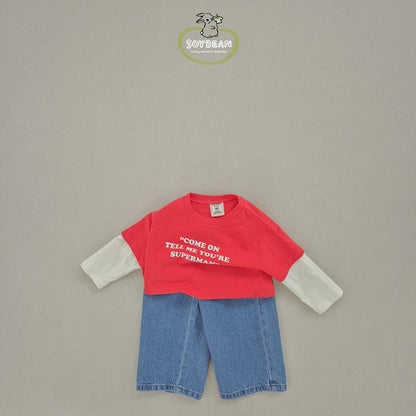 Superman Layered T-Shirts [Red/M(3-4yr)]