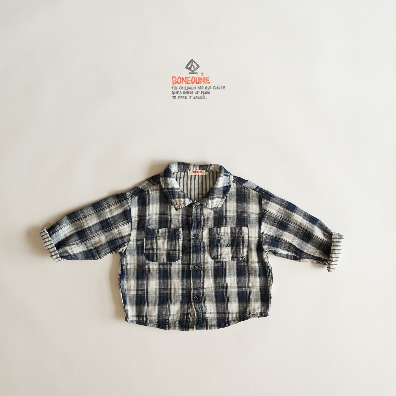 Double Check Shirts [Dark Navy/XS(1-2yr)]
