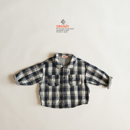 Double Check Shirts [Dark Navy/XS(1-2yr)]