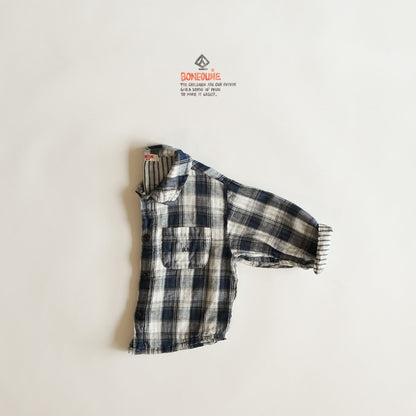 Double Check Shirts [Dark Navy/XS(1-2yr)]
