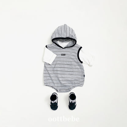 [PRE-ORDER] Urban Stripe Hoodie Body Suit