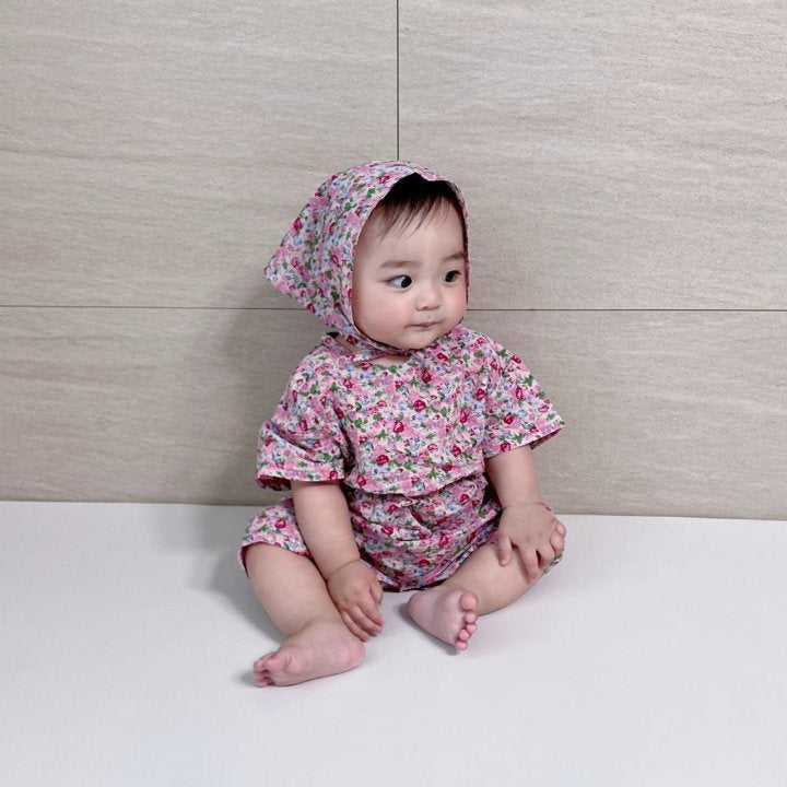 [PRE-ORDER] Floral Body Suit + Bonnet Set