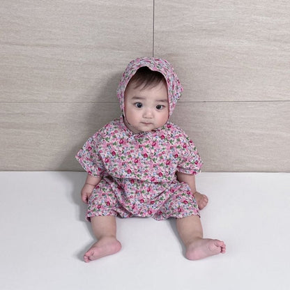 [PRE-ORDER] Floral Body Suit + Bonnet Set