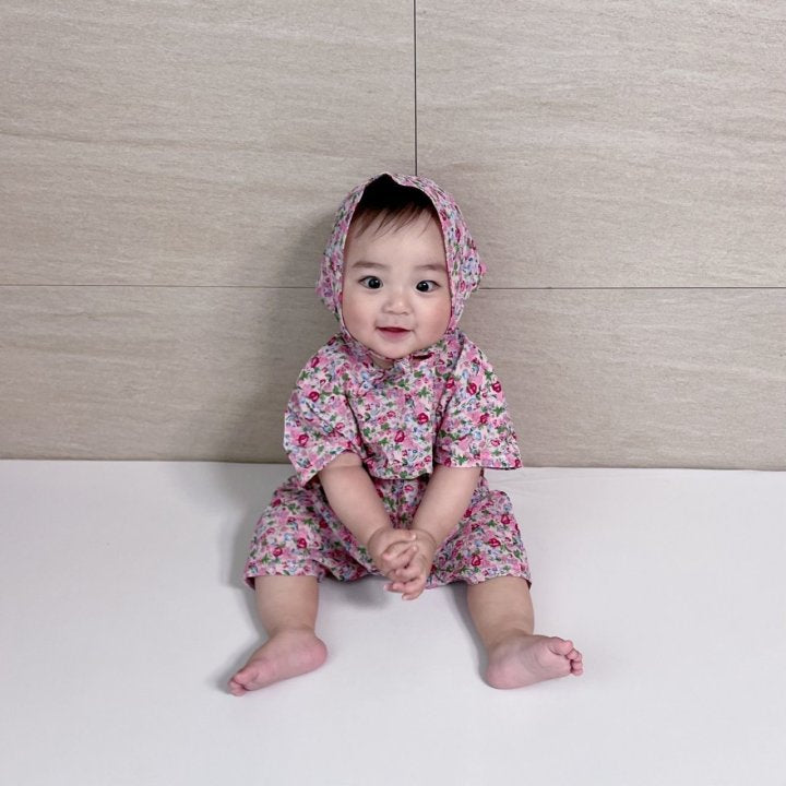 [PRE-ORDER] Floral Body Suit + Bonnet Set