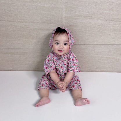 [PRE-ORDER] Floral Body Suit + Bonnet Set