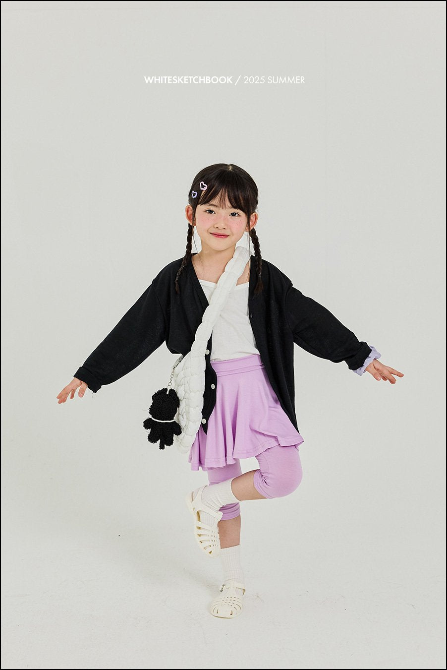 Skirt 3/4 Leggings [Melange Grey,Black/L(4-5yr)]