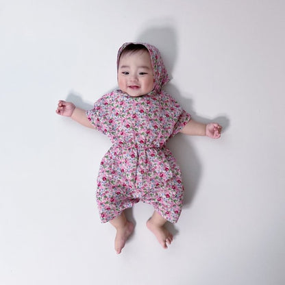 [PRE-ORDER] Floral Body Suit + Bonnet Set