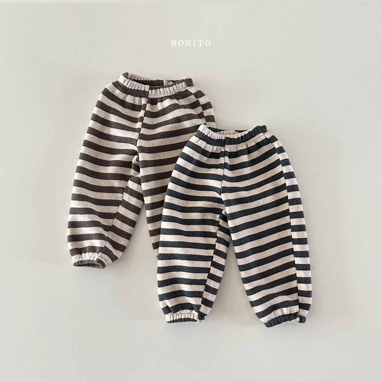 Stripe Jogger Pants [Brown/S(2-3yr)]