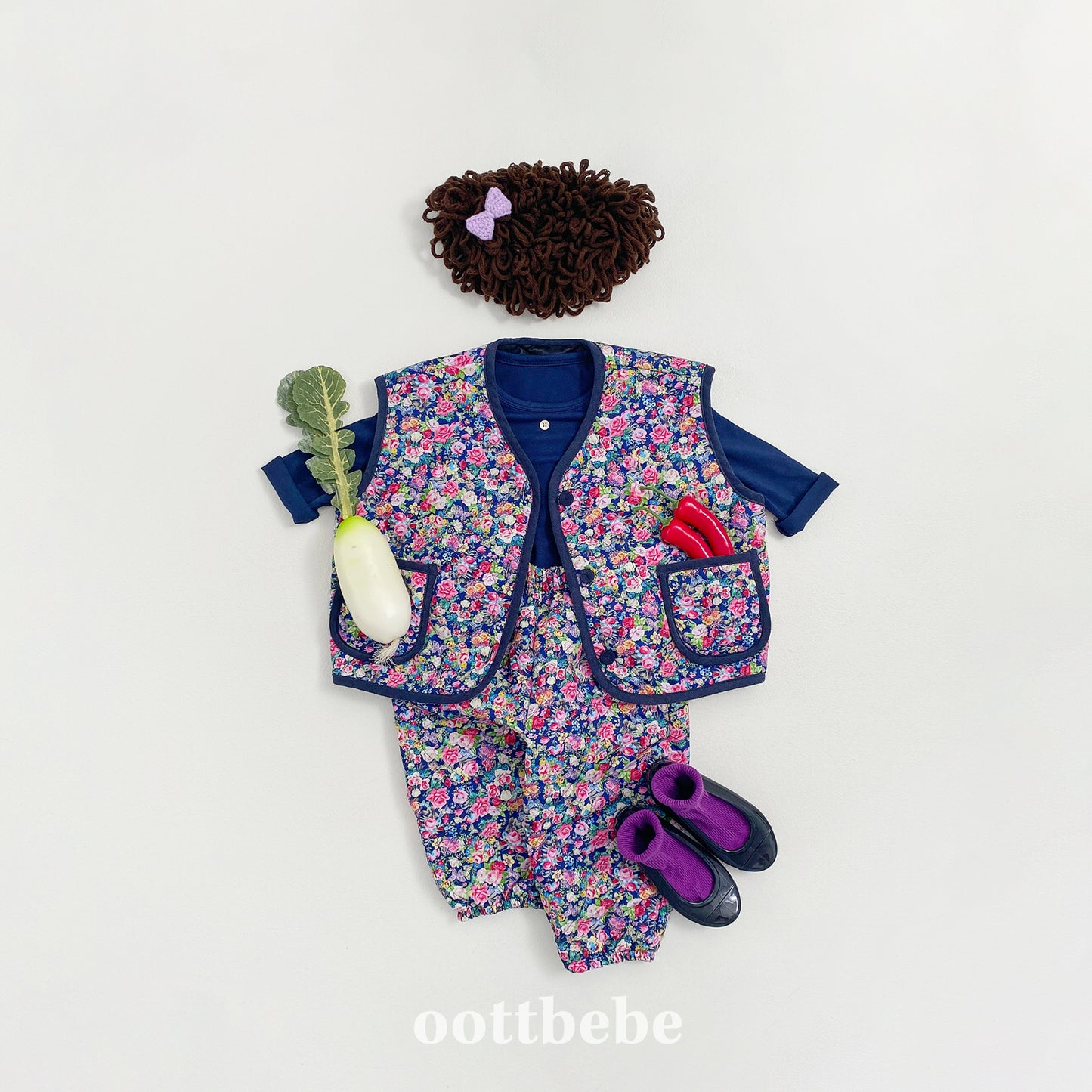 [Limit Time Order] Grandma Vest Bottom Set