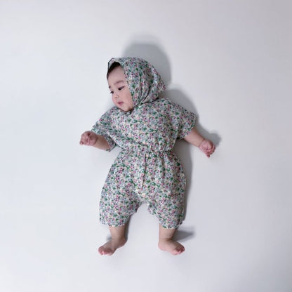 [PRE-ORDER] Floral Body Suit + Bonnet Set