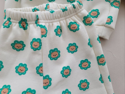 [PRE-ORDER] Bear Flower Top Bottom Set