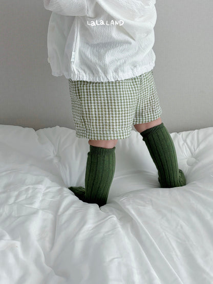 Check Baby Shorts [Olive/6m]