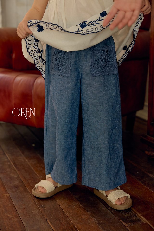 [PRE-ORDER] Mare Lace Linen Denim Pants
