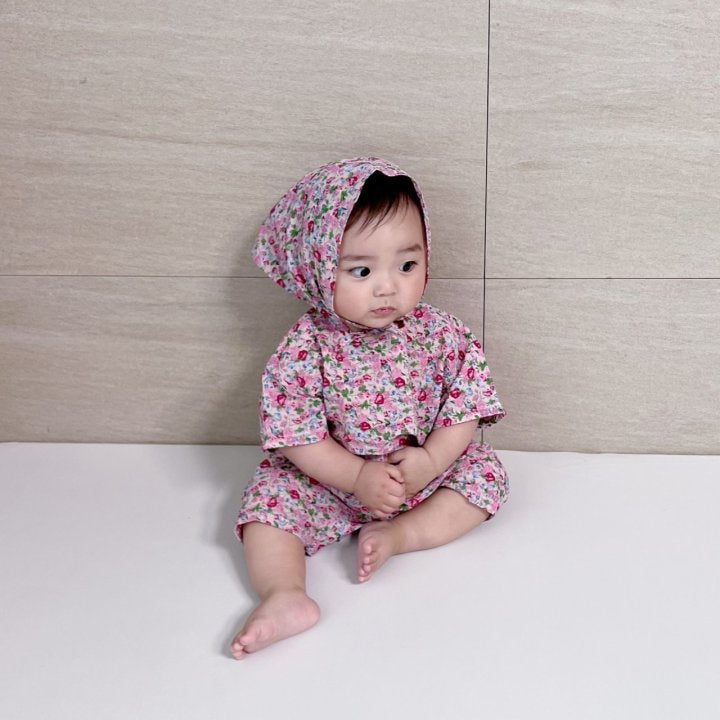 [PRE-ORDER] Floral Body Suit + Bonnet Set