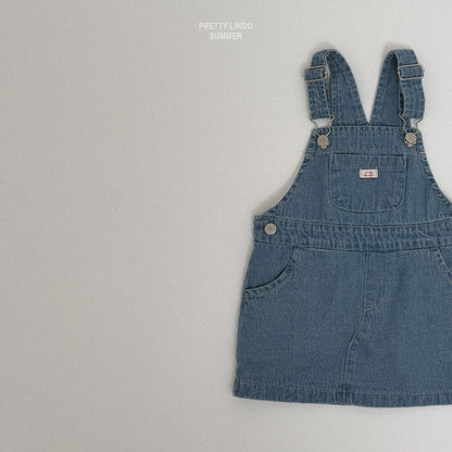 [PRE-ORDER] Denim Suspender Dress