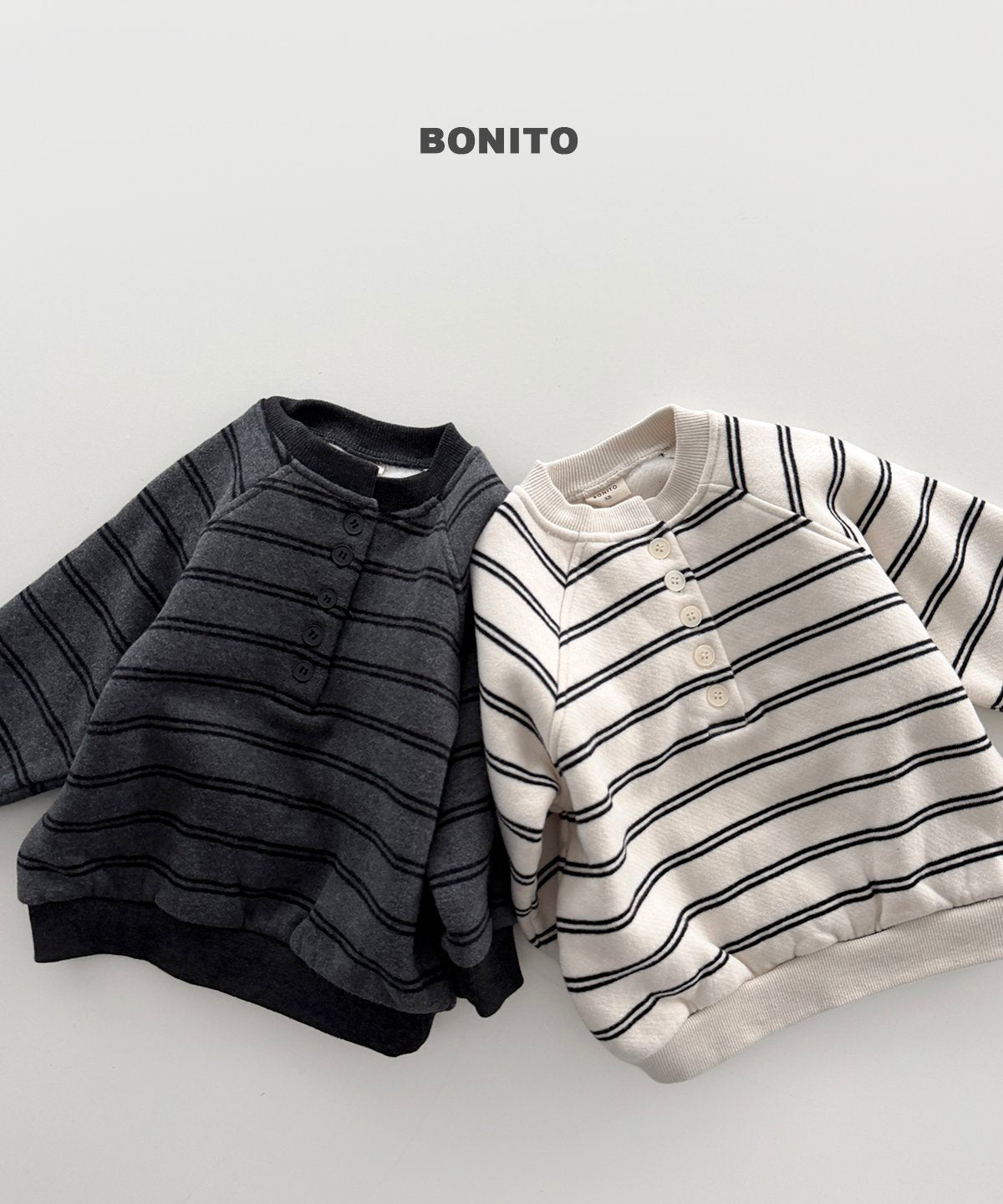 [PRE-ORDER] Stripe Henry Neck Sweatshirts (Mom&Dad Couple)
