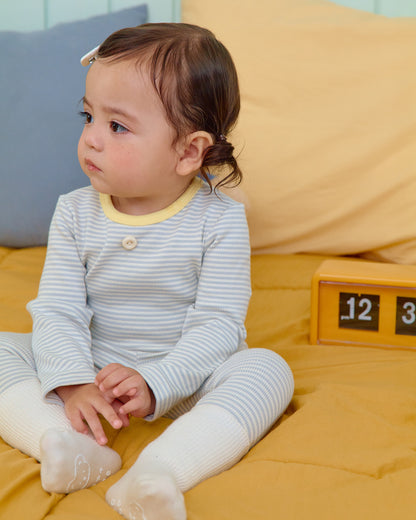Vanilla Latte Home Wear Set [Blue/Yellow/XL(4-5yr)]