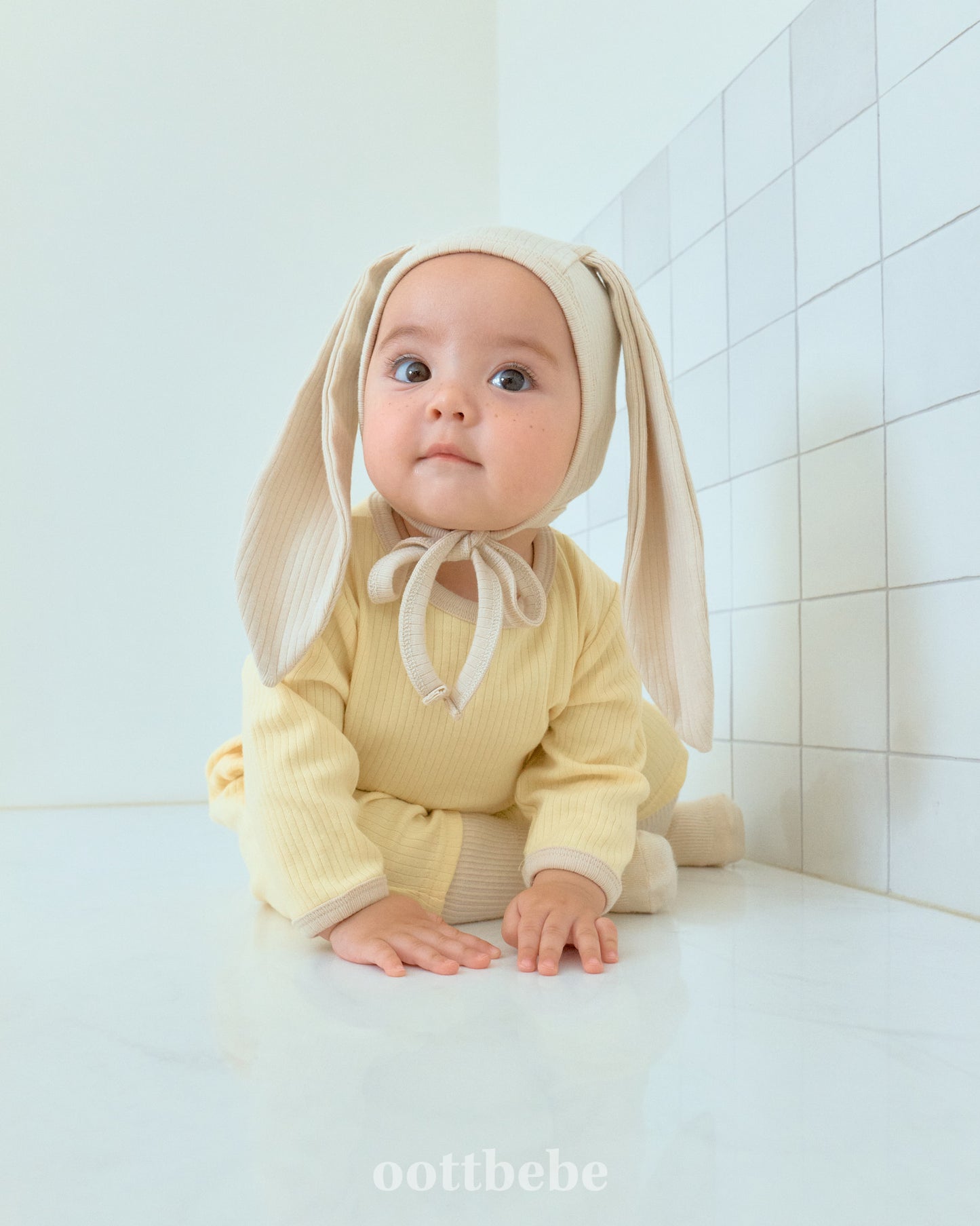 [PRE-ORDER] Butter Cream Body Suit + Bonnet Set