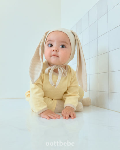 [PRE-ORDER] Butter Cream Body Suit + Bonnet Set