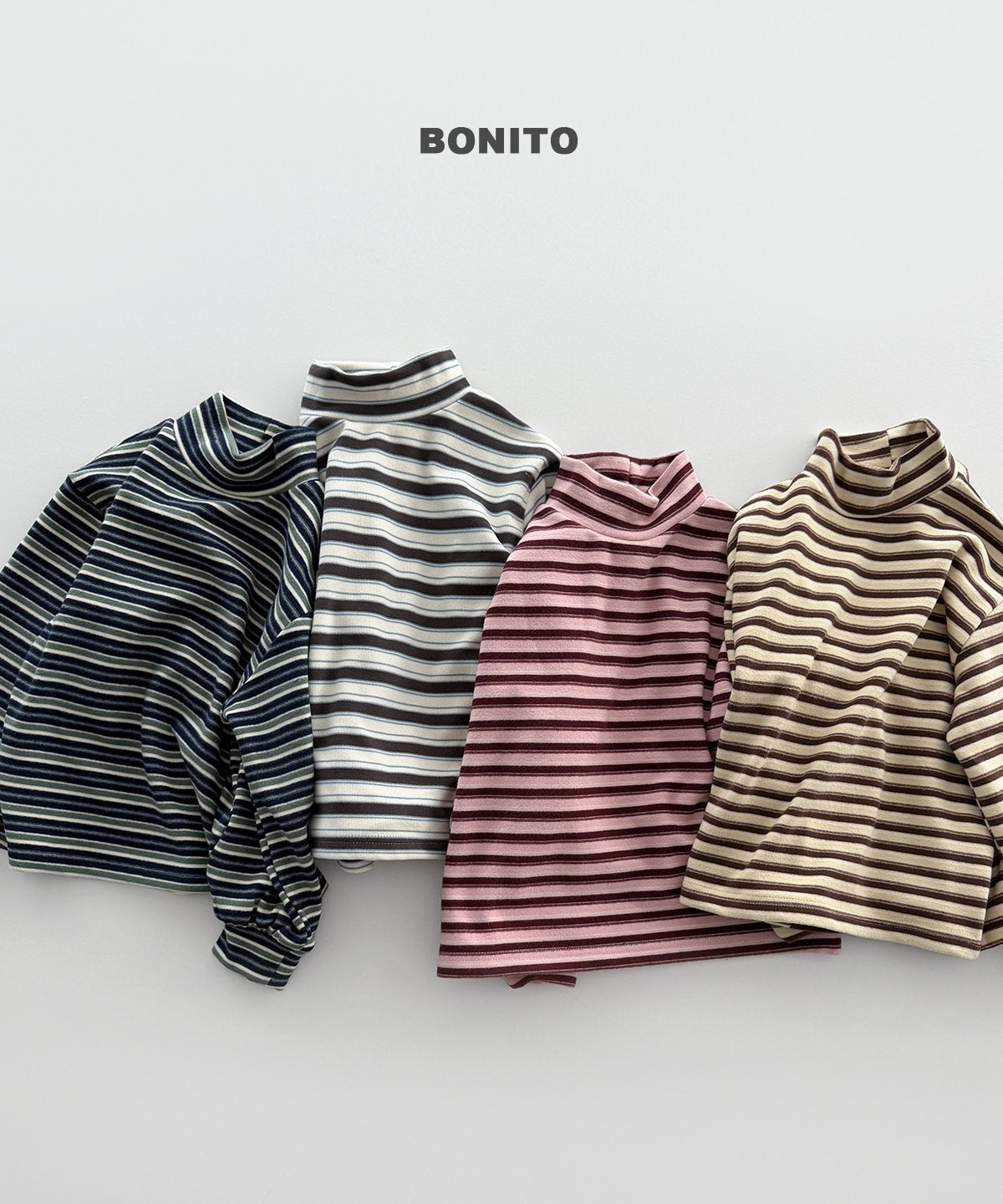 [PRE-ORDER] Retro Loose Stripe Turtleneck T-Shirts