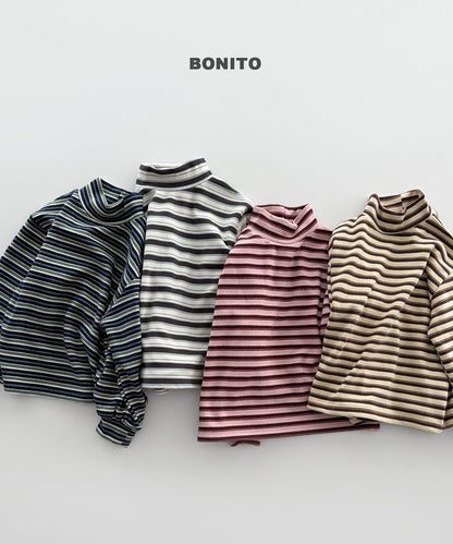 [PRE-ORDER] Retro Loose Stripe Turtleneck T-Shirts