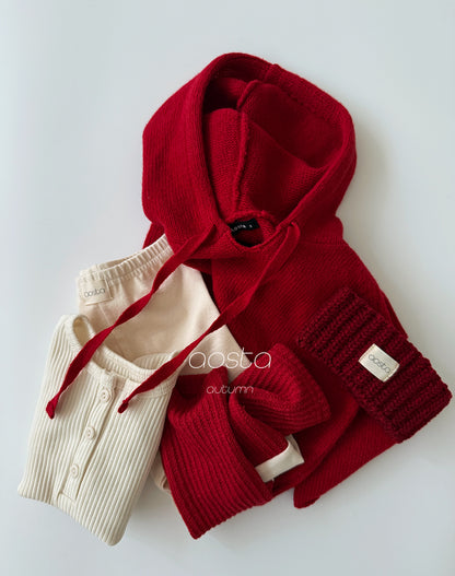 Cookie Sweater Hoodie Top [Red/L(3-5yr)]
