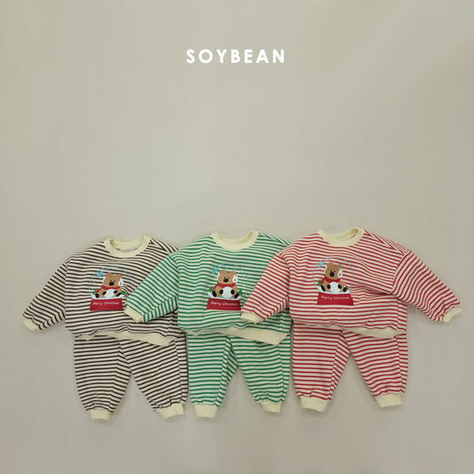 [PRE-ORDER] Snow Ball Stripe Top Bottom Set