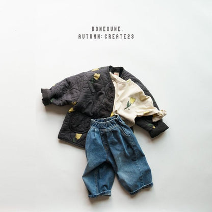 Floral Jacket [Charcoal/M(3-4yr)]