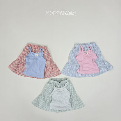[PRE-ORDER] Tank Top Check Skirts Set