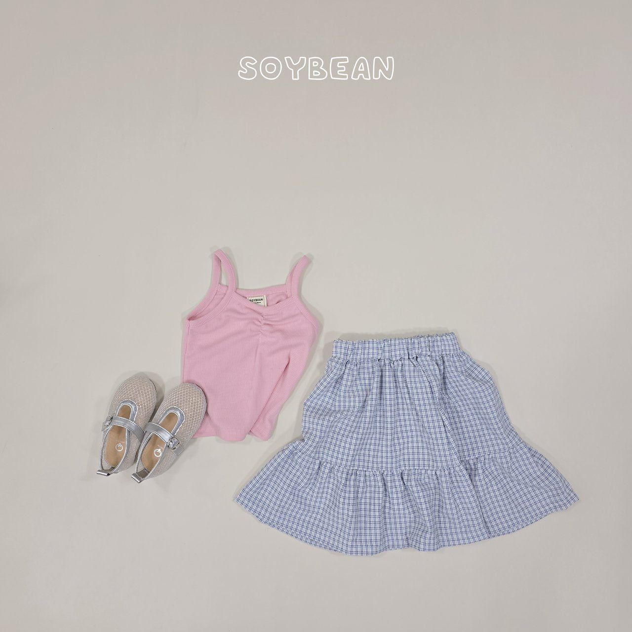 [PRE-ORDER] Tank Top Check Skirts Set
