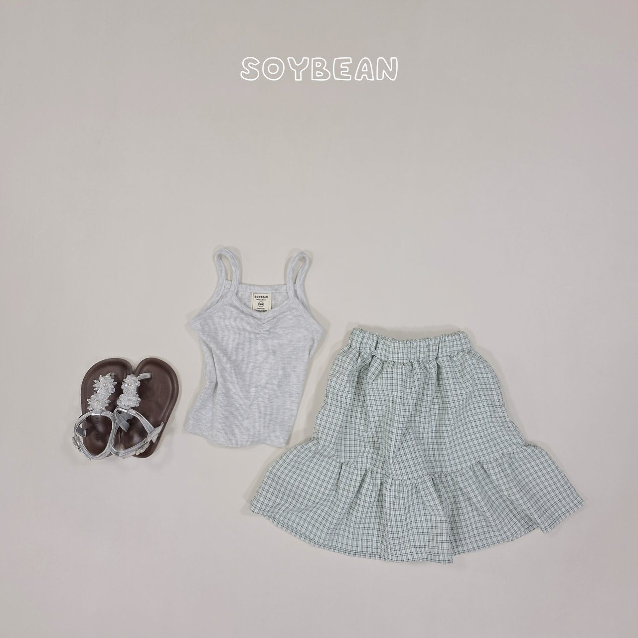 [PRE-ORDER] Tank Top Check Skirts Set