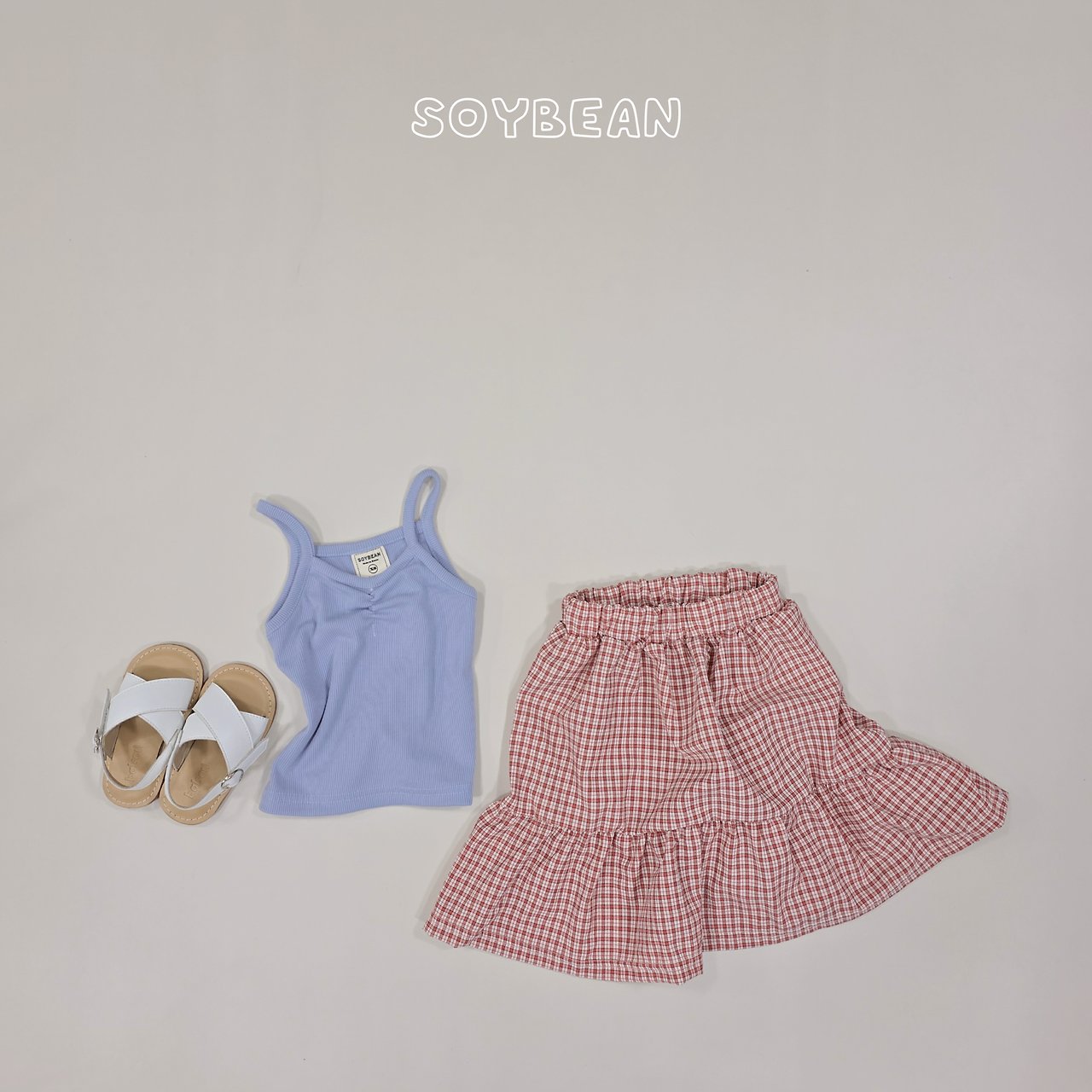 [PRE-ORDER] Tank Top Check Skirts Set