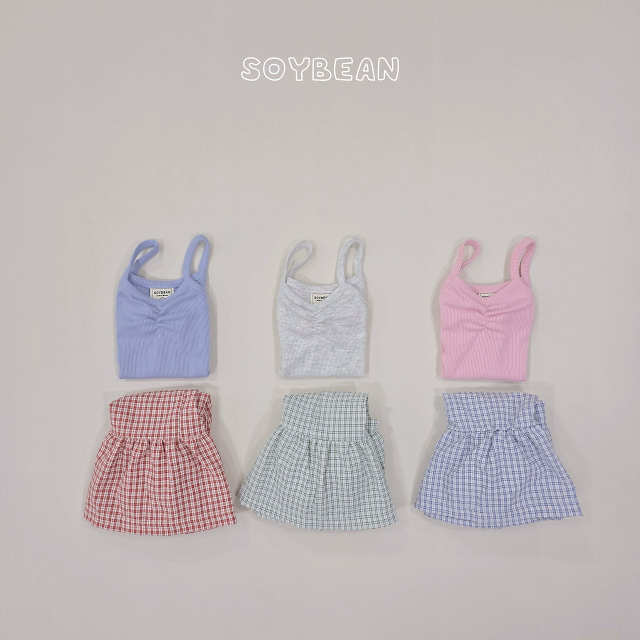 [PRE-ORDER] Tank Top Check Skirts Set
